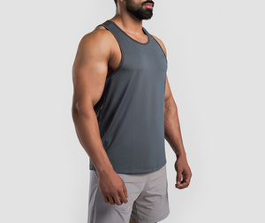 Camiseta sin Mangas de Verano, Color Sólido, Holgada, para Hombre y Mujer, con Logotipo Personalizado, de Algodón/Poliéster, Térmica, Transpirable, para Gimnasio - Product Image 6