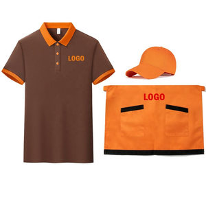 Camiseta Polo Transpirable con Logotipo Personalizado para Personal de Servicio de Comida Rápida, Uniforme de Restaurante y Bar con Delantal y Gorro - Product Image 3