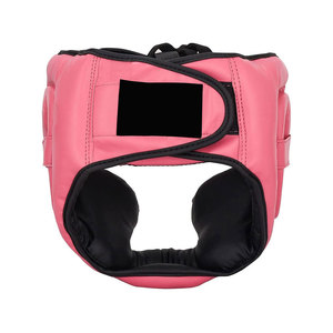 Professional Leather Boxing Headgear Double Visor Face Protection Breathable Sparring <b>Training</b> <b>Head</b> Guard Wholesale - Product Image 2