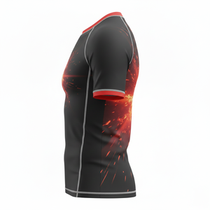 Maillot de compression à manches courtes personnalisé, sublimé, respirant, coutures durables, qualité supérieure, vêtements MMA BJJ. - Product Image 3