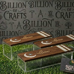 Boîte cadeau de luxe en bois fait main pour l'Aïd, avec incrustation florale, rectangulaire, pour chocolats, dattes et fruits secs du Ramadan - Product Image 2