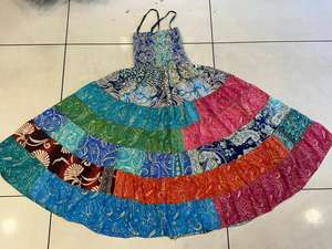 Lot en gros de robes longues pour femmes en soie patchwork superposées, style bohème hippie festival gypsy, respirantes, taille élastique, pour le voyage - Product Image 4