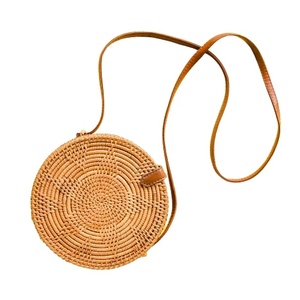 Natural Rattan Woven Handbag Round Shape Handmade Beach <b>Bag</b> Vintage <b>Boho</b> Outfit Shoulder <b>Bag</b> for Women - Product Image 5