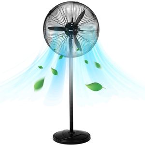 Ventilatore a piantana da 20 pollici con motore BLDC in rame da 5000 CFM, oscillante, asta regolabile, 4 velocità, pale in alluminio, tipo spina AU - Product Image 1