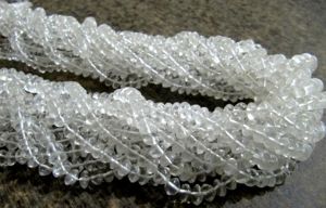 Perles en cristal de roche naturel, forme bouton, lisses, 7 mm, type rondelle - Product Image 2