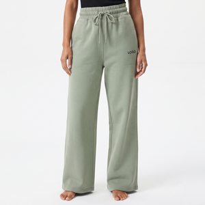 Pantalones deportivos personalizados para mujer, pantalones anchos de moda urbana, pantalones deportivos de algodón de alta calidad para mujer - Product Image 2