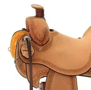PRIMEFIELD ENTERPRISES PE-HSP-002 Silla de montar western de cuero de alta calidad con estructura de madera, herrajes de latón, color bronce, personalizable - Product Image 3