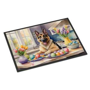 Nouveau extérieur et intérieur 18H X 27W antidérapant lavable Pile basse Pâques berger allemand paillasson pour entrée porte d'entrée décor - Product Image 1