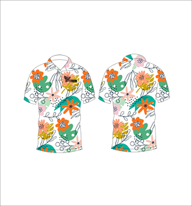 เสื้อโปโลพิมพ์ลายดอกไม้เขตร้อนแบบกำหนดเอง แขนสั้น สวมใส่สบาย เหมาะสำหรับกอล์ฟ เทนนิส ชุดทีมฤดูร้อน - Product Image 1