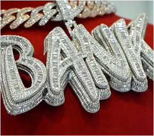 Colgante de Letra Personalizado de Hip Hop con Moissanita, Plata 925, Inicial de Nombre, Joyería Personalizada para Hombre y Mujer, Chapado en Oro, Certificado GRA - Product Image 2