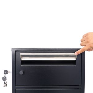 Large Black Steel Freestanding Floor Drop <b>Mailbox</b> Parcel Package with Locking Letterbox and Multi-Compartments - Product Image 6