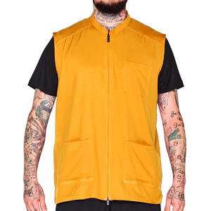 Chaleco Polo Amarillo sin Mangas para Barbería, Ropa Casual para Hombre, Color Sólido, para Uso en Salón - Product Image 1