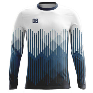 Custom Football Sports Jersey Long Sleeve Soccer Training <b>Shirt</b> Soft Breathable <b>Polyester</b> Private Label OEM - Product Image 1