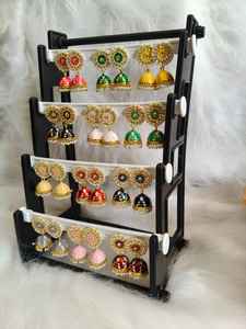 Juego de pendientes Meenakari Kundan con perlas para mujeres y niñas |   Joyería india, pakistaní y punjabí |   Recuerdo de Boda Nikah Heena Haldi - Product Image 5