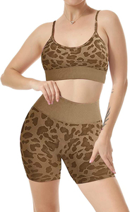 Women's Lavender Crop Top And High Waist <b>Yoga</b> Shorts <b>Set</b> Racerback Seamless Solid Color Breathable Workout Outfit - Product Image 5