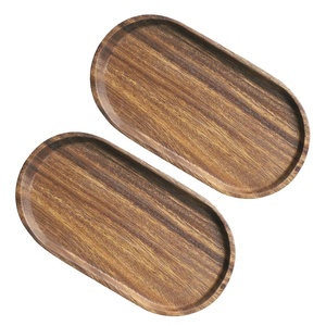 Elegant Acacia Wood Serving Tray with Handles Long-Lasting <b>Decorative</b> Tray for Living Room Coffee <b>Table</b> - Product Image 6