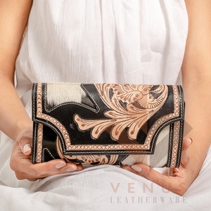 High Quality Women's Genuine Leather Clutch <b>Bag</b> Wallet Fashionable <b>Long</b> Design Purse with Landscape Pattern - Product Image 1