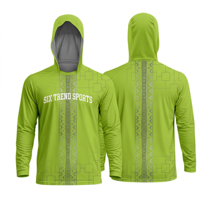 เสื้อฮู้ดแขนยาวสีแดงสำหรับผู้ชาย Six Trend Sports แห้งเร็ว ทรงสปอร์ต พิมพ์ลายด้วยเทคนิค Sublimation Transfer Print - Product Image 2