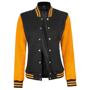 Wholesale New Fashionable Women's Genuine Leather <b>Jacket</b> Vintage Style <b>Varsity</b> Logo Embroidery Long for Autumn Spring Season - Product Image 4