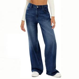 Customized Flare Ripped Trouser Luxury non <b>stretch</b> Bootcut Denim Cargo Overalls Casual Baggy Straight Boyfriend <b>Women's</b> <b>Jeans</b> - Product Image 5