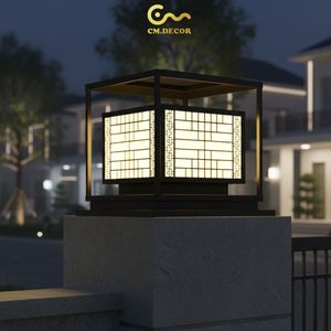 Lampe de poteau extérieure en acier inoxydable, lumière blanche chaude 3500K, AC 220V, pour villa, clôture, portail, colonne, lumière décorative - Product Image 3