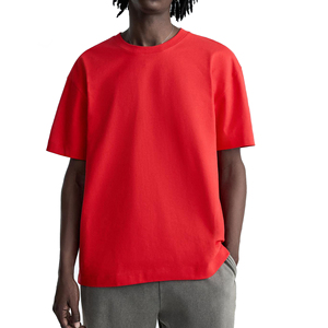 <b>Men</b> Casual Summer 100% Cotton T-Shirts Quick Dry Heavyweight Solid Pattern Loose Fit Long Length Short Sleeve Blank Jogging - Product Image 3