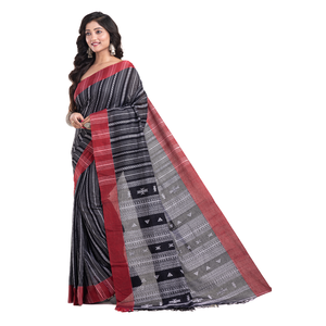 Nueva Colección de Sarees de Algodón Buti Rojo, Negro y Blanco, Suaves y Ligeros, Hechos a Mano, con Diseño Elegante para Bodas, de la India - Product Image 2