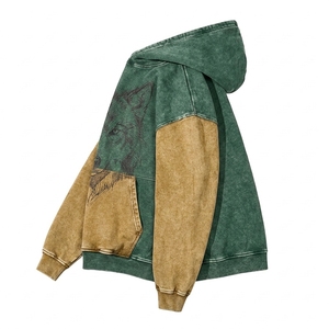 Sweat à capuche personnalisé en gros pour garçons, en tissu épais délavé, respirant et à séchage rapide, pour hommes, effet délavé à l'acide - Product Image 4