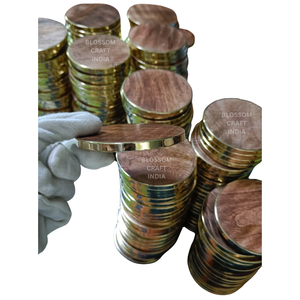 Posavasos de Madera con Detalles en Dorado, Vajilla Elegante de la Mejor Calidad para Hoteles, Restaurantes, Cafeterías, Mesas de Comedor de Lujo - Product Image 4