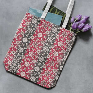 Bolsa de Mano Acolchada con Estampado Floral de Algodón Hecha a Mano para Mujer, Bolso de Hombro con Estampado a Mano para Compras, Uso Diario - Product Image 1