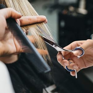 Ciseaux professionnels à effiler les cheveux en acier inoxydable, lame tranchante 30 dents, manche long, pour droitiers, outil de coiffure de salon - Product Image 5