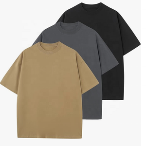 Anti-boulochage respirant 180g Logo de marque personnalisé imprimé coton T-Shirt pour hommes unisexe surdimensionné à manches courtes col rond ample - Product Image 4