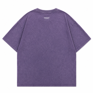 Heavyweight Cotton Acid Wash Streetwear T Shirt Vintage Oversized Graphic <b>Tee</b> Men Hip Hop Retro Drop Shoulder Purple Custom Top - Product Image 5