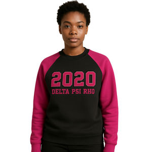 Sudadera Delta Psi Rho Sorority, Manga Raglán, Cuello Redondo, Azul Marino, Algodón y Poliéster, Año de Fundación 2020, Sudadera Casual Greek Life - Product Image 1