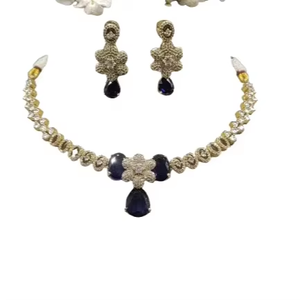 Lemon <b>Candy</b>-Mehandi Mehandi Plated Alloy Women's Trendy Fashion <b>Necklace</b> Earrings Set for Wedding Engagement Daily Wear - Product Image 3