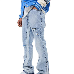 Pantalon en jean ample pour homme, design personnalisé, streetwear d'été, mode vintage, décontracté, denim délavé - Product Image 1