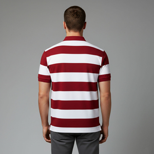 Polo en toile solide de haute qualité pour homme, respirant, écologique, à manches courtes, coupe ajustée, personnalisable - Product Image 3