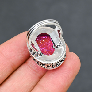 Superbe Bague Tendance Moderne en Kunzite Rose à Pois, en Argent Sterling 925 Massif, Bijoux Faits Main, Vente en Gros Direct Usine - Product Image 3