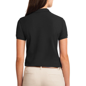 2026 <b>Women's</b> <b>Black</b> Short Sleeve <b>Polo</b> <b>Shirt</b> Regular Fit Knitted Solid Color Casual Style 100% Cotton <b>Polo</b> <b>Shirt</b> For <b>Women</b> - Product Image 3