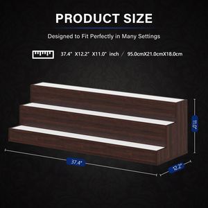 Espositore per Bottiglie Illuminato a LED da 37 Pollici, Scaffale per Vini con Telecomando per Bar, Espositore a 3 Ripiani per Liquori - Product Image 4