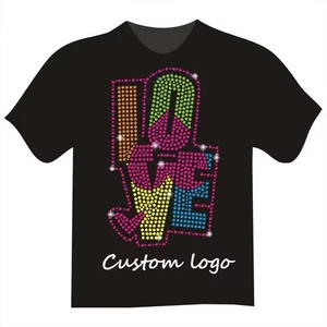 Custom Design Solid Rhinestone T <b>Shirts</b> <b>for</b> <b>Men</b> 100% Cotton <b>Silk</b> Screen Printed Eco-Friendly Anti-Wrinkle <b>Men</b> T-<b>shirts</b> - Product Image 4