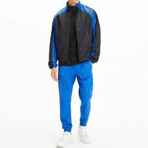 <b>Men</b> Nylon Tracksuit Premium Performance Activewear Full Zip <b>Jacket</b> and Elastic Waist Pants <b>Track</b> Suit Set for Gym Running - Product Image 3