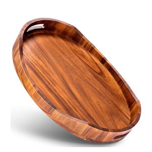 Bandeja de Servir de Madera de Mango Sólida de Primera Calidad, Plato de Madera Rústico Hecho a Mano para Comer y Decorar - Product Image 1