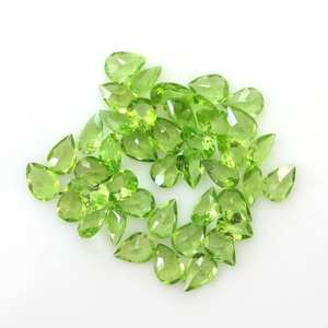 Peridoto verde natural, corte pera, piedra suelta facetada de 4x6 mm, para la fabricación de joyas, peridoto natural al por mayor. - Product Image 2