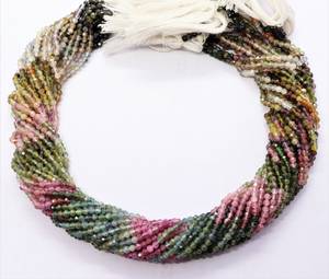 5 Strand AAA Natural Multi Tourmaline Faceted Rondelle Beads 3 MM Tourmaline Gemstone Beads 13 Inch Multi Color Faceted Rondelle - Product Image 3