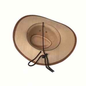 GENERSA SPORTS Chapeau de cowboy en polyester unisexe marron à large bord, décontracté, réglable, pour l'extérieur, toutes saisons, adulte 58-60CM - Product Image 3