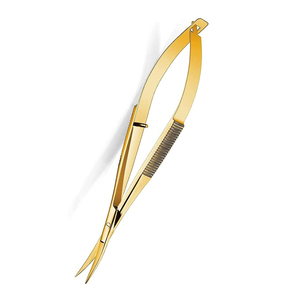 Ciseaux à ressort incurvés de 4,7 pouces en acier inoxydable tranchant pour la coupe des sourcils et des cils, logo personnalisé - Product Image 3