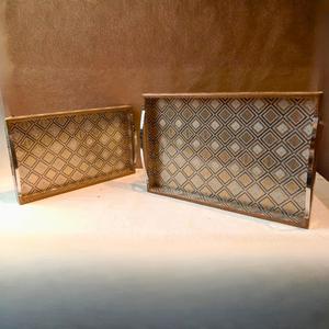 Bandejas Decorativas de Madera Personalizadas, Juego de Bandejas de Diseño Moderno, Bandeja Rectangular de Madera para Decoración del Hogar - Product Image 1