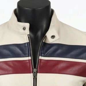 Handmade Genuine <b>Leather</b> Casual Waterproof Winter <b>Jacket</b> for Men Shiny <b>Burgundy</b> Luxury Fully Customized Style - Product Image 4