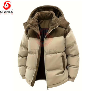 Chaqueta acolchada con cuello alto para hombre, ligera, cálida, aislante, informal, con cremallera, para invierno, para actividades al aire libre. - Product Image 1